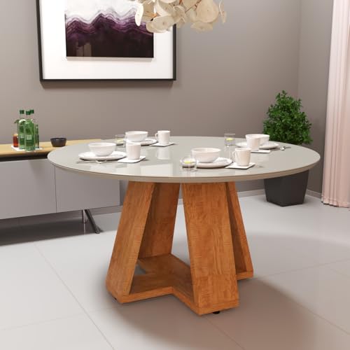 Top 5 Melhores Mesas Redondas para Comprar em 2025 10 MC Barreto, Mesa sala de Jantar Tampo com Vidro Redonda 90x90 - Jade