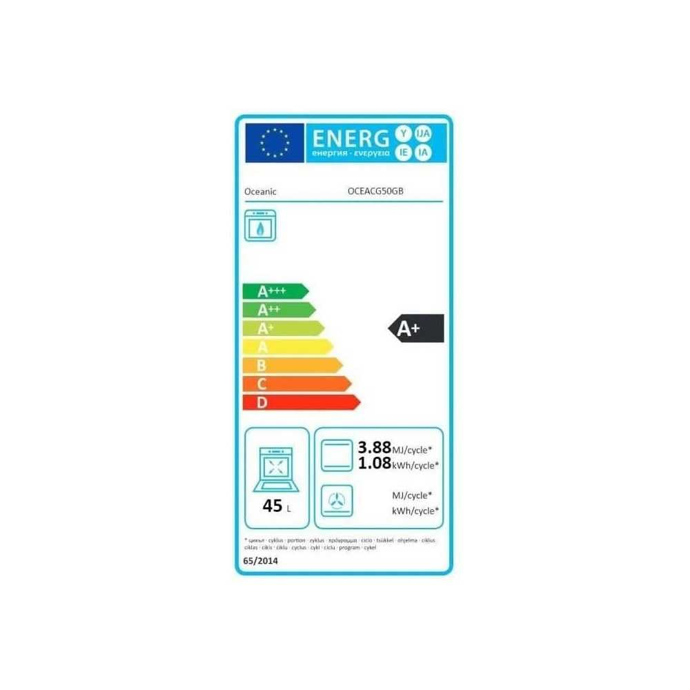 Cuisiniere gaz OCEANIC OCEACG50GB - 4 feux - L49,8 xP61 xH 86 cm - Noir