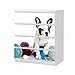 Produktbild Set Möbelaufkleber für Ikea Kommode MALM 4 Fächer/Schubladen Hund Bulldogge Hunde Welpe Spielzeug Tier Aufkleber Möbelfolie sticker (Ohne Möbel) Folie 25B1286