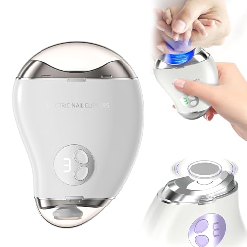 Electric Automatic Nail Clipper Trimmer - 3-in-1 Rechargeable...
