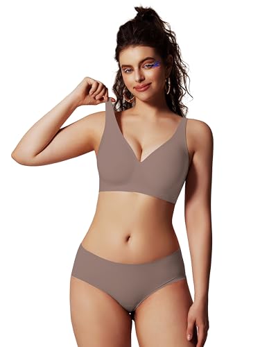 Push Up Bras for Women No Underwire Seamless Comfortable Deep V Bra Tshirt Bras with Support and Lift