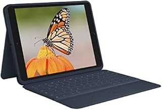 Logitech Rugged Combo 3 iPad Keyboard Case with Smart Connector for iPad (7th, 8th, and 9th generation), QWERTY UK English Layout - Classic Blue