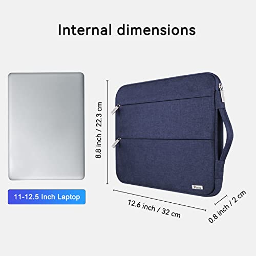 V Voova 11 11.6 12 Inch Laptop Sleeve Case,Slim Computer Cover Bag Compatible With Macbook Air 11,Mac 12,Surface Pro 9 8 7/Laptop Go 2 3,Hp Lenovo Acer Asus Samsung Chromebook 4,Blue #TOP2