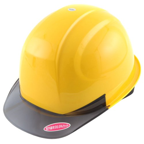 TOYO ヒサシ透明ヘルメット No.370F-OT-S うす黄 視界が広く安全 日本製