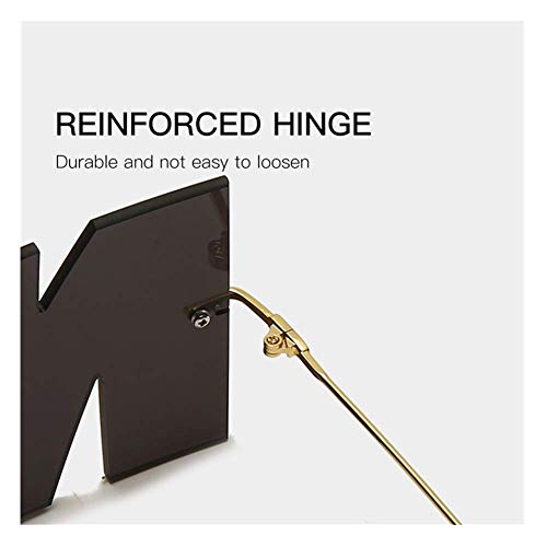 Image of ENTHYI Letter NO Party Rimless Irregular Design Sunglasses For Men /Women UV400 Streetwear Eyewears