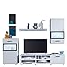 Produktbild trendteam smart living - Anbauwand Wohnwand - Wohnzimmer - Swing - Aufbaumaß (BxHxT) 231 x 182 x 38 cm - Farbe Weiß mit Schwarz - 167300102
