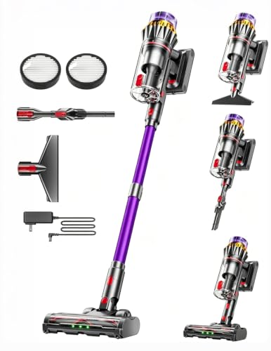 Image of Cordless Vacuum Cleaner, 30Kpa Vacuum Cleaners for Home, Stick Vacuum with LED Display, 2 Roller Brushes for Anti-Tangle & Hard Floor, 6 in 1 Lightweight Vacuum for Hard Floors Carpet Pet Hair