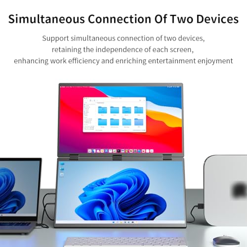 Image of Dual Monitor 18.5 inch 100Hz,Portable Monitor for Laptop Extender| 1080P |100% Srgb|Plug & Play|Stand & VESA|Automatic Rotation| Extended Computer Display for Laptop PC Windows Mac