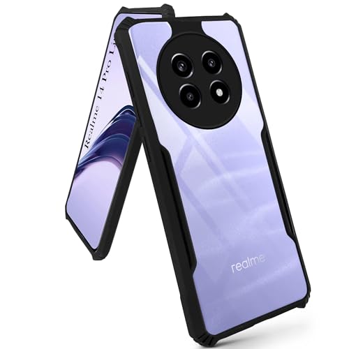 Image of Jkobi Back Cover Case for Realme 14 Pro Lite (Shockproof with Polycarbonate Clear Panel | Professional Black)