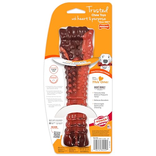 Strukturierter Nylabone Dura Chew Rindfleisch-Jerky-Power-Chew – Kauknochen für extrem stark kauende Hunde - XL-Größe – für Hunde bis 23 kg +