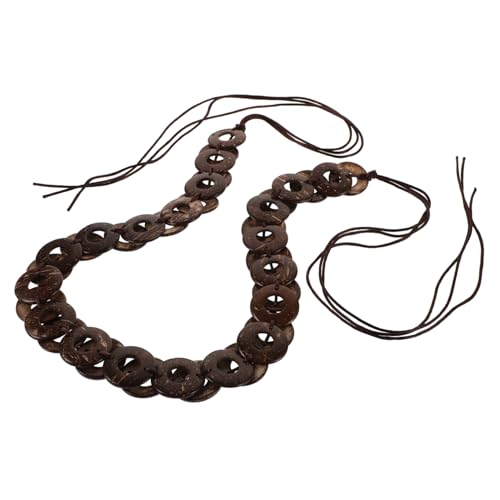 One-of-a-kind Coconut Belt Women's Woven Waistband Fashion Accessory Brown for Dress