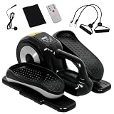 SPORTNOW Elliptique de Bureau, vélo elliptique électrique avec télécommande et écran LCD, 12 Vitesses réglables, pédalier électrique avec Tapis antidérapant, Noir