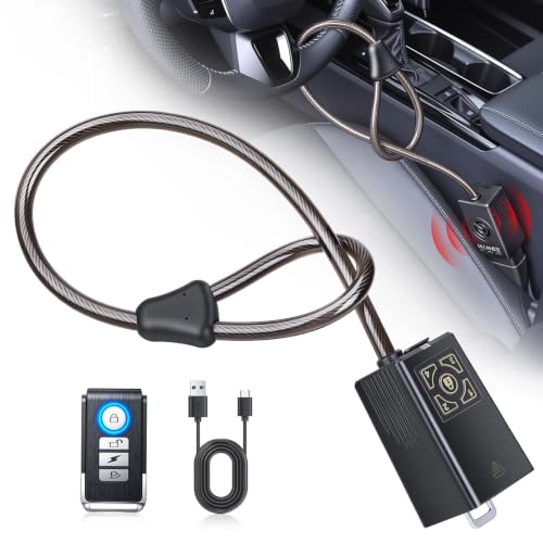 LNKERCO Steering Wheel Lock with Remote Alarm