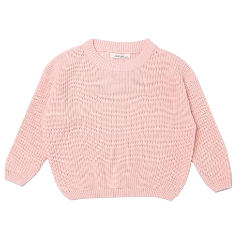 Kids Ribbed Knit Sweater Solid Oversized Loose Plain Long Sleeve Pullover Sweatshirt Warm Base Casual Tops Blouse