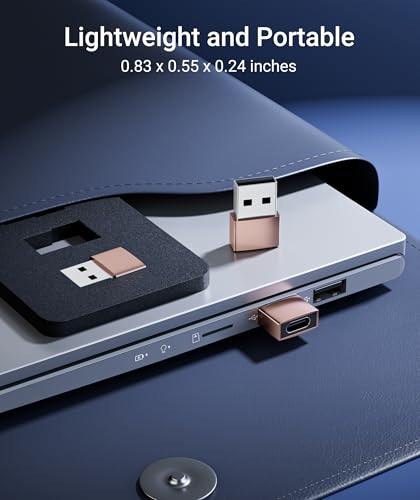 Image of Syntech USB C Female to USB A Male Adapter 3 Pack, Type C Charger Cable Power Adapter Compatible with iPad Air 7, iPhone 17 /16 /15 /14 Pro Max, Apple Watch Series 10 /9, Samsung Galaxy S20 etc, Rose Gold