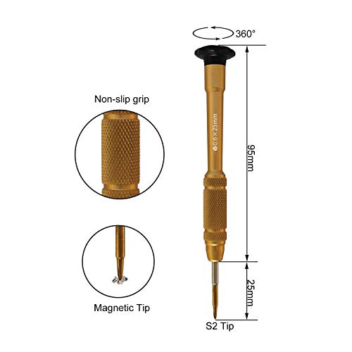 Vimour 2 Pack 0.6 Y Shape Tri-point Triwing Magnetic Y000 Screwdrivers for Apple iPhone 7, 7 Plus, 8, 8 Plus, X, XR, XS, XS Max, 11, 11 Pro, 11 Pro Max and Apple Watch