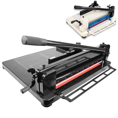 Taglierina professionale a ghigliottina in metallo resistente con blocco lama e pressa per carta, taglierina manuale da scrivania per ufficio, scuola, scrapbooking e taglio foto