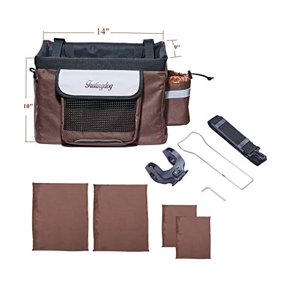 Hillwest-Pet-Bike-Basket-Bag-Bicycle-Front-Carrier-Pet-Dog-Bicycle-Carrier-Bag-Basket-Puppy-Dog-Cat-Travel-Bike-Carrier-Seat-Bag-for-Small-Dog-Products-Travel-Accessories-Brown-Under-132lbs Pet Bike Basket Bag for Small Dog