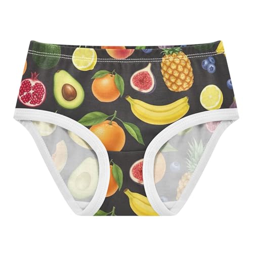 Toddler Underwear Floral 2t Cotton Cute Panties Girl Pattern Undies Kids Briefs Painted Fruits Bananas Oranges