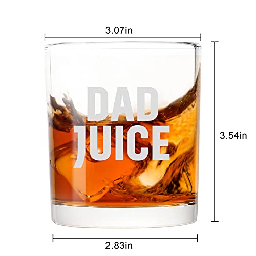 Modwnfy Christmas Whiskey Glass, Dad Juice Old Fashioned Glass, Xmas Gifts For Dad New Dad Father Papa Husband Brother, 10 Oz Father’s Scotch Glass On Christmas Birthday Baby Shower Wedding Party #TOP6