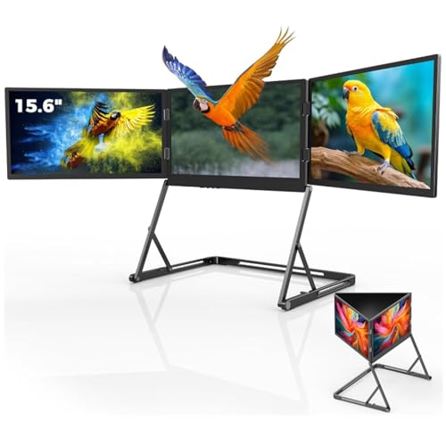 Cashwise Monitor Plegable de 15,6' para portátil, Extensor de Pantalla portátil FHD 1080p, con rotación de 360° y ángulos de visión Ajustables. Compatible con Windows y macOS