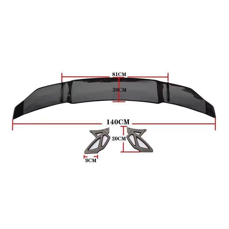 Aileron Arrière pour Audi TT(2 seast) MK2 2007-2014, Spoilers arrière de Voiture Aileron de Coffre Arrière de Course Aileron arrière de Style Sport Accessoire Voiture,A Carbon Fiber Style