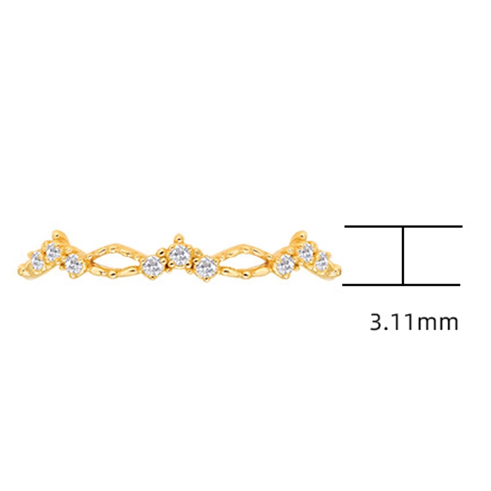 Par de anillos dorados Au 375/585/750 con moissanita, corona elegante con forma de filigrana