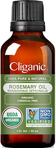 Cliganic Organic Rosemary Essential Oil, 1oz - 100% Pure Natural Undiluted, for Aromatherapy | Non-GMO Verified