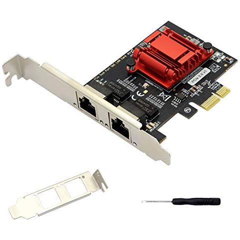 Dual Port Gigabit Ethernet Converged PCI-E x1 card,2X RJ45 Gigabit Network Interface Controller Adapter,with 82575EB Chipset for Desktops,work stations,servers, with Low Profile Bracket Cover