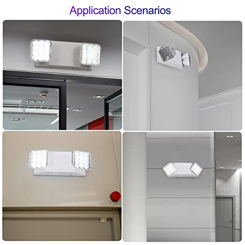 CM MZY Emergency Lights with Battery Backup,Commercial Emergency Light,Two Adjustable LED Light Head Emergency Lighting Fixtures,120-277V AC, UL Certified,2 Pack - Thumbnail 5