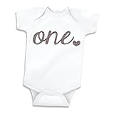 Baby Girl First Birthday Outfit, Girls One Year Old Birthday Shirt (Glitter Silver, 12-18 Months)