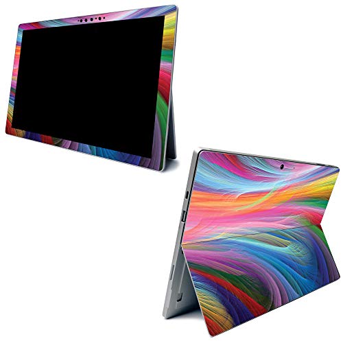 Image of MightySkins Carbon Fiber Skin for Microsoft Surface Pro 7 - Rainbow Waves | Textured Carbon Fiber Finish | Easy to Apply, Remove, and Change Styles | Made in The USA