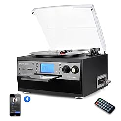 DIGITNOW! Platine Vinyle Bluetooth Tourne-Disque USB mp3 et Fonction Encodage Classique Lecteur CD avec Cassette FM… - Les Beatles, Paul McCartney, John Lennon, RIngo Starr, George Harrison