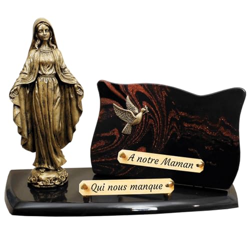 Plaque funéraire sur socle en granit noir pour pierre tombale cimetière
