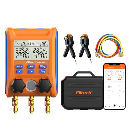 Inalámbrico digital manifold gauge set de registro de datos de refrigerante hvac medidores con mangueras