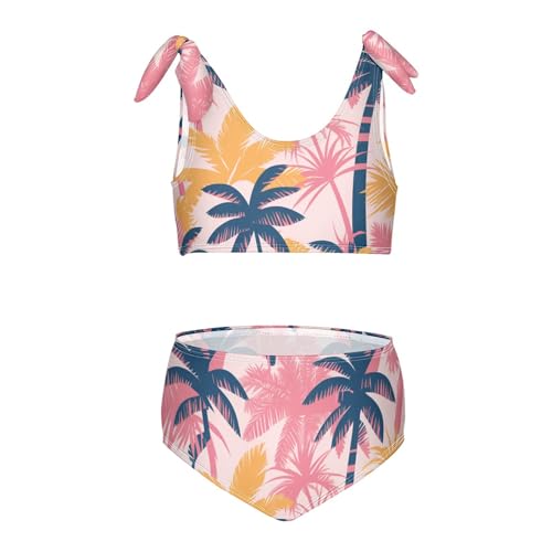 KLL Abstract Tropics Palm Tropical Trees Girls' Two Piece Bikini Set Quick-Dry Swimsuit Swimming Suits Adjustable Strap