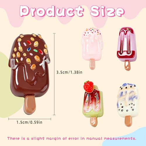 10 piezas pinzas mini helado para cabello niña miniatura 2