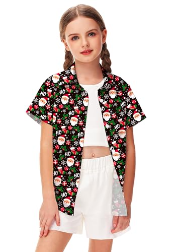 Image of Remimi Unisex Kids Halloween Shirt Boys Pumpkin Ghost Shirts Hawaii Button Up Tops 5-14 Years