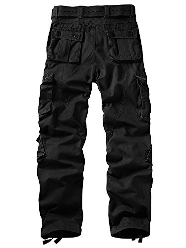 AKARMY Men's Casual Relaxed Fit Cargo Pants with Pockets, Outdoor Camo Cotton Work Pants for Men(No Belt)2