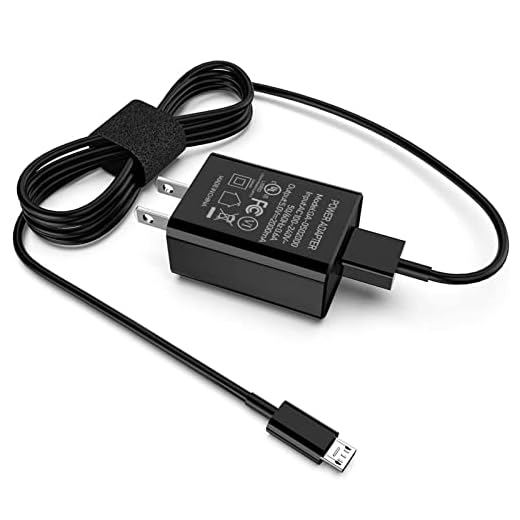 Fast Charger Compatible for Fire UL Listed AC Adapter 2A Rapid Charger with 6.6Ft Micro-USB Cable for All-New Fire 7 HD 8 10 Plus Tablet, Kids Pro, Kids Edition, HD HDX 7” 8.9” (Black)
