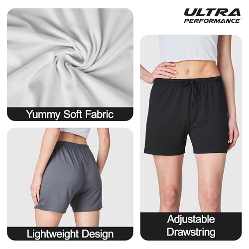 Image of Ultra Performance 3 Pack Womens Boxer Shorts Soft Pajama Sleep Lounge Short