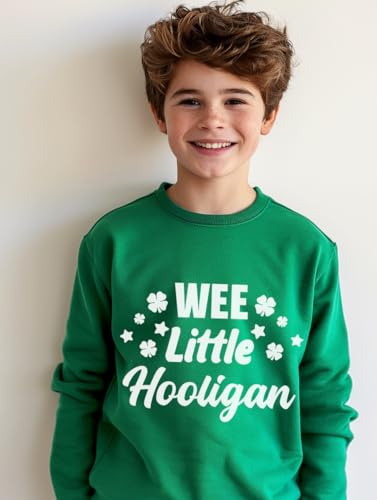 DDSOL Toddler Boys Girl St Patricks Day Sweatshirts Kids Irish Clover Shamrock Long Sleeve Green Shirt Tops Age 3-10 Years2