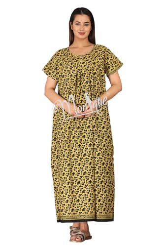 Image of Monique Brand 100% Pure Cotton Nighty for Woman | Floral Gown for Women Night Wear | Cotton Nighty for Women Stylish | Maxi for Women Cotton