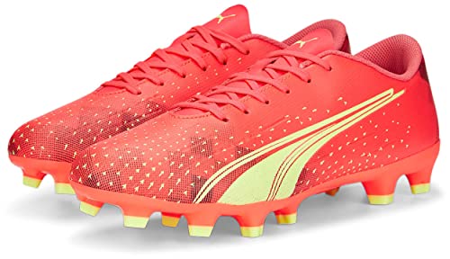 Puma Men's Ultra Play Firm Artificial Ground Sneaker, Fiery Coral-Fizzy Light Black, 10.5