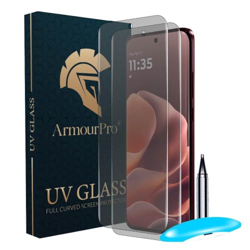 Image of ArmourPro 2 Pack Matte UV Tempered Glass for Motorola Edge 70 Pro Plus, Premium Curved Screen Protector with Anti-Glare Finish, Edge-to-Edge Coverage, Fingerprint Friendly and Case Friendly