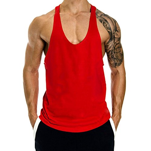 Image of THE BLAZZE Men's Blank Stringer Y Back Bodybuilding Gym Tank Tops Pack of 3