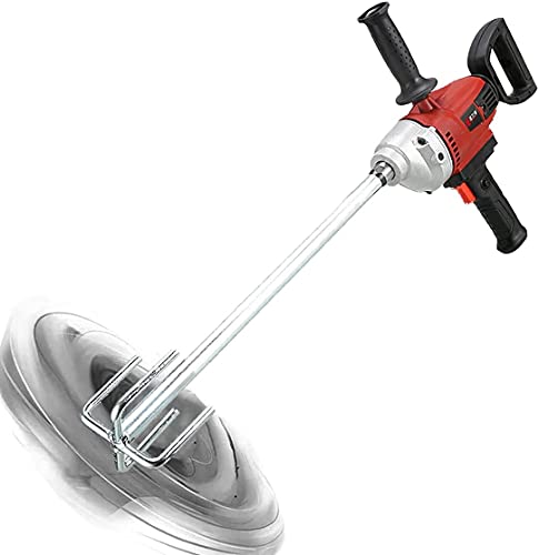 Mezcladora de concreto eléctrica portátil de 2000 W, mezcladora de paletas, mezcladora manual para alimentación, yeso, pintura, mezcladora de cemento, 1200 rpm, ajuste de 3 velocidades, mezcladora d
