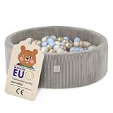 MISIOO Piscine à balles avec Rembourrage en Mousse – 90 x 30 cm – 200 balles pour Pis...