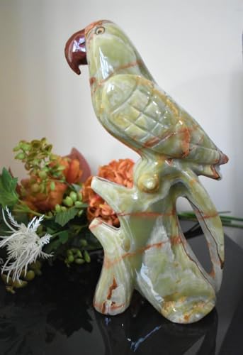Sculpture perroquet onyx cristal faite main statue oiseau - 3