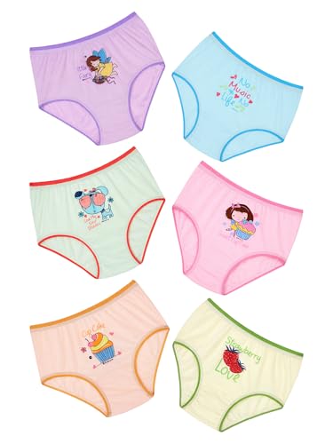Image of Kids Girls Panty Ultrasoft Underwear 100% Cotton Soft Comfortable | Skin Friendly | Innerwear Pack of 6 Print May Vary